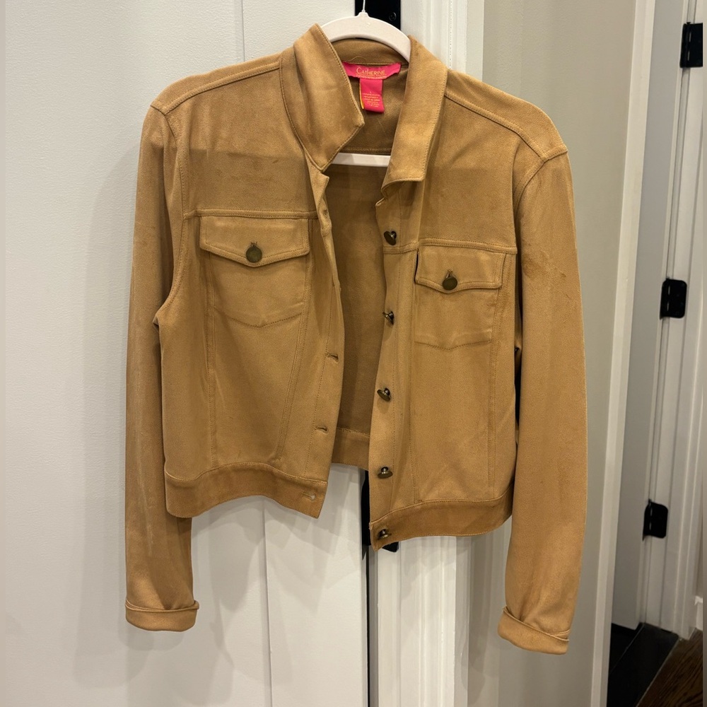 Tan Suede Button-Up Jacket